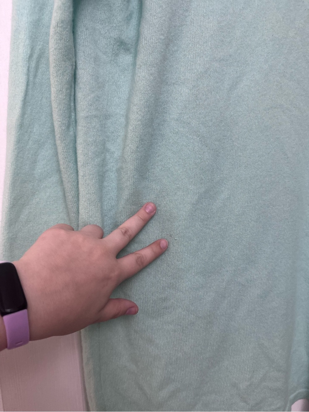 Garnet Hill 100% Cashmere Pocket Cardigan Aqua Size Small Seafoam - Picture 8 of 8